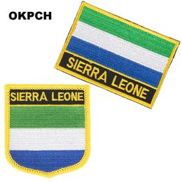 Sierra Leone Embroidery Iron on Flag Patches National Flag Patch for Clothes DIY Decoration PT0153-2