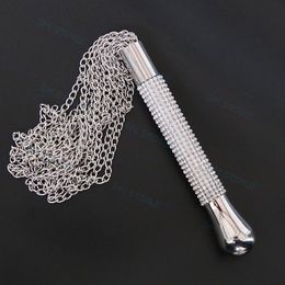 Bondage Steel Metal Chain Queen Restriant Whip Diamondlike Kinky Handle Flogger Slave A876