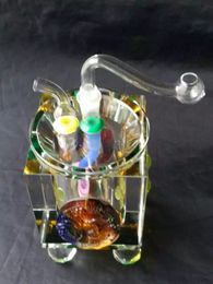 Coloured crystal glass cigarette kettle Bongs Oil Burner Pipes Water Pipes Glass Pipe Oil Rigs Smoking Free Shippin