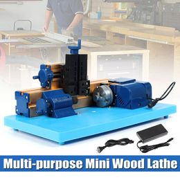 12V DC 2A 24W Multi-purpose Mini Wood Lathe Aluminum Lathe Machine