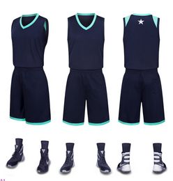 2019 New Blank Basketball jerseys printed logo Mens size S-XXL cheap price fast shipping good quality Dark Blue DB001n