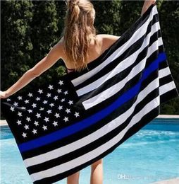 DHL free Blue Line USA Police Flags 3x5 Foot Thin Blue Line USA Flag Black White Blue American Flag With Brass Grommets 90x150cm