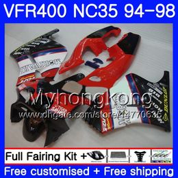 Kit For HONDA RVF400R V4 VFR400R 1994 1995 1996 1997 1998 270HM.44 VFR400 RVF VFR 400 R NC35 factory hot red VFR 400R 94 9596 97 98 Fairing