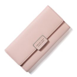 Woman Long PU Leather Wallet Fashion Button Clutch Bag Credit Card Holder Purse Women Handbags