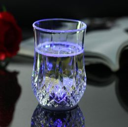 Led Wine Glass Liquid Sensing Cup LED Inductive Rainbow Colour Flashing Light Glow Mugs For Party Bar Home Carved Mug GGA2485