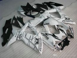 Hot sale OEM fairing kit for SUZUKI GSXR600 GSXR750 2008 2009 2010 black white fairings GSXR 600 750 08 09 10 Injection Moulding FF56