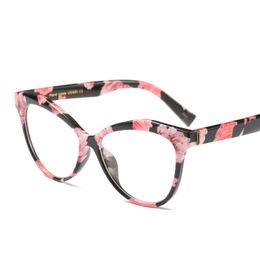 Wholesale-Transparent Lens 6 Colours Vintage Women Fashion Students Girls Boys Eyeglasses Frame Cat Eye Myopia Flat Glasses Frame Wholesale