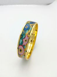 For Alice Series 18K gold-plated enamel bangle bracelet for woman Top quality bracelets bangles width 15 mm Fashion jewelry