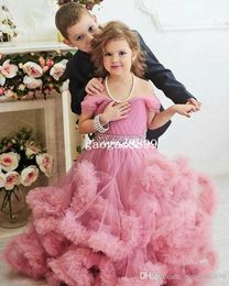 Flower Girl Dresses for Wedding Jewel Neck with 3D Lace Appliques Kids Cute A Line Tulle Party Gowns Custom