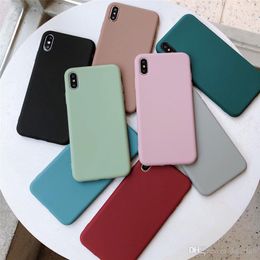 New arrival LACK Solid Colour Silicone Couples Cases For iphone XR X XS Max 6 6S 7 8 Plus Cute Candy Colour Soft Simple Fashion Phone Case NEW