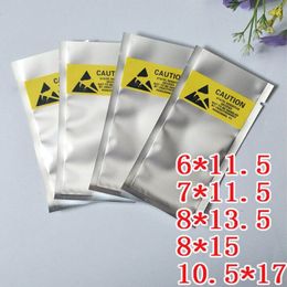 200pcs 6 size Open Top Anti-Static Shielding Plastic Packaging Bag ESD Anti Static Storage Bag Electronics Antistatic Package Pouch