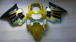 Light yellow Customised Fairing set for HONDA CBR600F4 99 00 CBR600 F4 1999 2000 CBR 600 F4 600F4 CBR600 yellow black Fairings body kit HP33