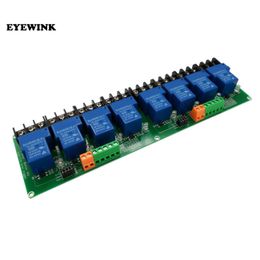 Freeshipping eight 8 channel relay module 30A with optocoupler isolation 5V 12V 24V supports high and low Triger trigger for Smart home