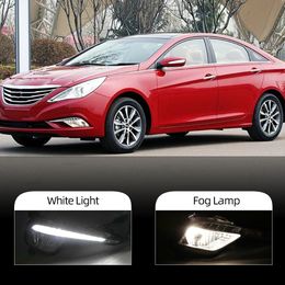 2Pcs Car LED DRL Daylights Auto Daytime Driving Running Light White For Hyundai Sonata 8 2013 2014