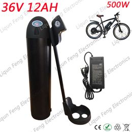 Black 500W 36V 12AH Water bottle kettle bike battery 36V 12AH Lithium Ion Battery for Electric Bike,rechargeble battery with BMS.