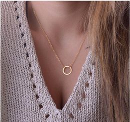 Necklaces Pendant Unique Charming Gold Tone Bar Circle Lariat Necklace Women Turkish Jewlery Silver Gold Plated Chain Long pretty Necklaces