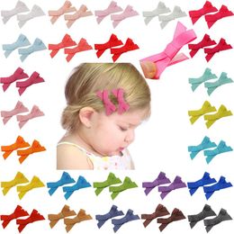 2 Inch Baby Girl Fully Lined Hair Bows Clips With Alligator Clips Hair Barrettes Fine Hair for Toddlers Kids in Pairs