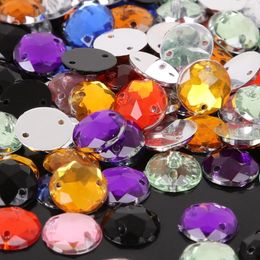 500Pcs/lot Sewing Flatback Rhinestones 10mm Round Acrylic Beads Sew On Strass Crystal Stones For DIY Craft Scrapbook Decoration