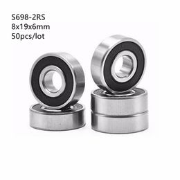 50pcs ABEC-3 S698-2RS 8x19x6mm S698RS miniature stainless steel deep groove ball bearings 8*19*6mm