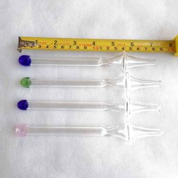 Mini Colourful 17.5cm Length Glass Hand Straw Dab Pipes Rig Stick Straight Tube Glass Tips Pipe oil burner