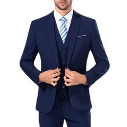 Wedding Tuxedos Slim Fit Mens Business Suit Jacket + Pants + Tie Handsome Men's Suits Spring 2019 Hot Sell Wedding Suits Groom Custom