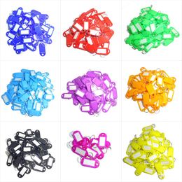 100pcs Coloured Plastic Key Fobs Luggage Id Tags Labels Key Rings With Name Cards For Many Uses -Bunches Of Keys Luggage