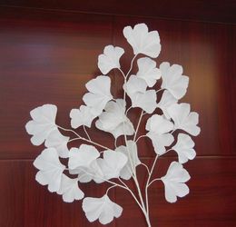 White wedding props stage background decoration flower White artificial ginkgo biloba White leaves SN2014