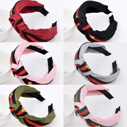 Red Green Stripe Headbands for Women Bee Animal Hair Hoops Cross Knot Head Wrap with Cloth Wrapped for Girls