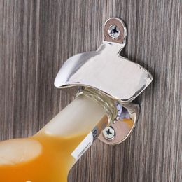 Hot Fashion Metal Wall Mount Bar Beer Soda Glass Cap Bottle Opener Kitchen Tool