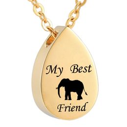 Cremation Urn Necklace for Ashes, Water droplets -Elephant Memorial Pendant Made of 316L Stainless Steel Keepsake Jewelry