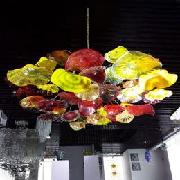 Потолочные светильники Внутренняя рука взорвание стеклянное стекло потолочное освещение декоративное цветочная люстра Light Italian Murano Plants Подвесные лампы