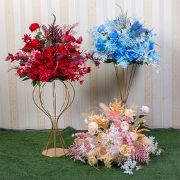 Artificial Silk Flower Ball Flower Rack For Wedding Centerpiece Home Room Decoration Party Supplies Diy Craft 9 Color