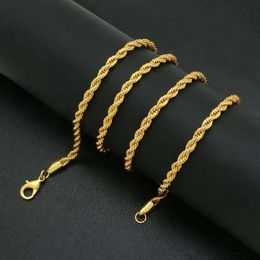 hip hop chain necklace Men rapper trendy golden Cuba chains 18 k real gold plated Twist chain jewelry