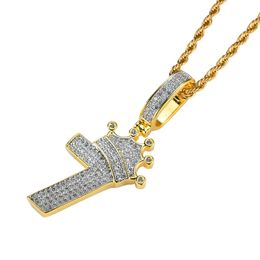 Fashion- number 7 diamonds pendant necklaces for men women numbers luxury necklace real gold plated copper zircons chain birthday gift