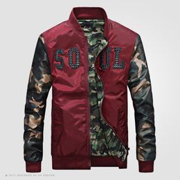 Men Spring Jacket Bomber Coat Autumn Light Jacket Bomber Slim Hip Hop Camp Top Quality Wind Breaker Outwear Black Army Red