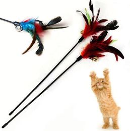 Cat Stick Interactive Feather Toy Cat Random Colour Turkey Feather Funny Cat Toys Tease Cats Stick Pet Training Supplies Pet Tool