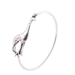 Cute Giraffe Bangle Girls Female Lovely Cute Gold Silver Color Jewelry Giraffe Animal Bangle Bracelet