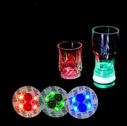 Led Bar Cup Coaster Light Up Cup Sticker For Drinks Cup Holder Light Wine Liquor Bottle Party Wedding Decoration Supplies SN1059