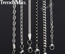 7pcs/Set Stainless Steel Chains Necklaces for Men Women Silver Gold Black Dropshipping Jewelry 2018 Mens Necklace 24inch KKNN1A