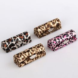 Leopard Lipstick Box Travel Waterproof Beauty Storage Case Lipsticks Holder Organiser With Mirror Makeup Case NO443