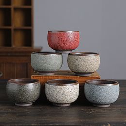 Purple sand zen single tea bowl Old rock mud tea cup handmade stoneware firewood tea master cup single cup