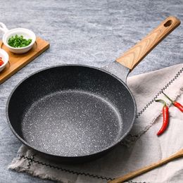 20-28 CM Medical Stone Non-stick Frying Pan New Pancake Steak Pan No Fumes with Cover Use for Gas & Induction Cooker