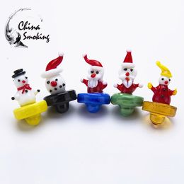 Glass UFO Carb Cap Christmas Tree Santa Claus Carb Cap Cute caps OD 24mm Dome For Domeless Quartz Banger Enail