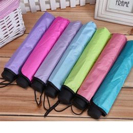 White All-weather Umbrella Five-folded Sunproof Pocket Umbrella Women Anti-UV Lightweight Small Black Gum Sunshade Flat Umbrella