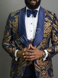 Fashionable High Quality Groomsmen Shawl Lapel Groom Tuxedos Men Suits Wedding/Prom/Dinner Best Man Blazer(Jacket+Pants+Tie+Vest) good01