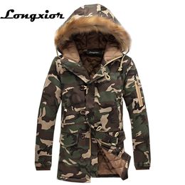 L16 Fashion Winter Jacket Men Camouflage Parkas Men Military Coats Male Thicken Cotton-padded Coats With Fur Hood Plus Size 5XL