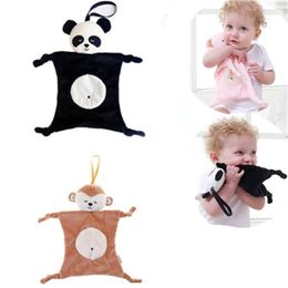 Plush Baby Security Blanket toy Baby Shower Gift Stuffed Animal Toys Bunny Elephant Panda Soft Baby Soothing Towel Rattle Toy 4 color