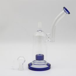 Real Image Blue Cheap Dab Rigs 11" Tall 14.4mm Joint Size Tyres Percolator Bong Water Pipes with Bowl Hand_Blowing Hookahs