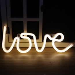 Power Supplies Neon Night Light Love Shaped LED Lamp for Baby Bedroom Decoration Wedding Party Decor