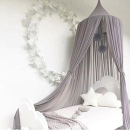 2019 Kids Princess Canopy Bed Curtain Canopy Kids Room Decoration Baby Round Mosquito Net Tent Curtains Children Crib Netting